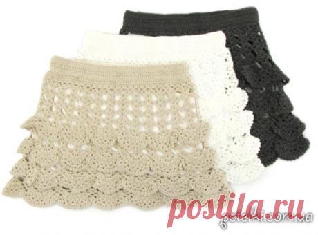 Как связать юбочку ярусами крючком. Схемы