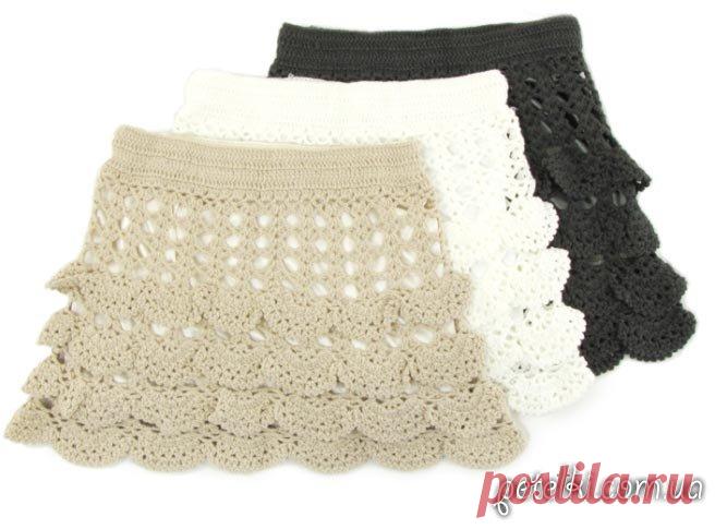 Как связать юбочку ярусами крючком. Схемы