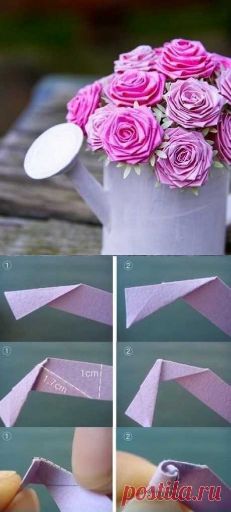 Una forma muy sencilla de hacer rosas de papel - Muy Ingenioso