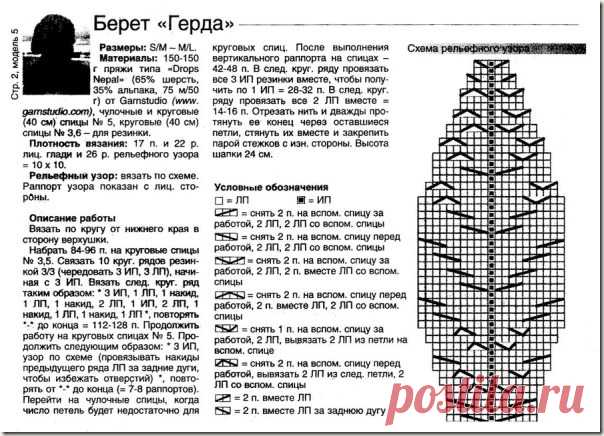 Берет Герда спицами из Drops. | Mastercrochet.ru. Сайт о вязании, заработке и жизни.