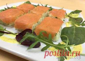 Закуска из картофеля и рикотты с красной рыбой