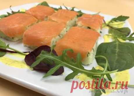 Закуска из картофеля и рикотты с красной рыбой