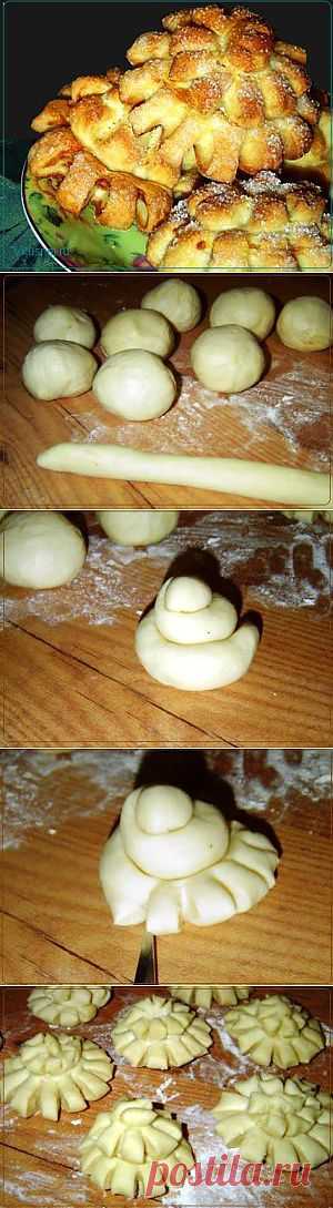 Домашние булочки Хризантемы | Рецепты вкусно