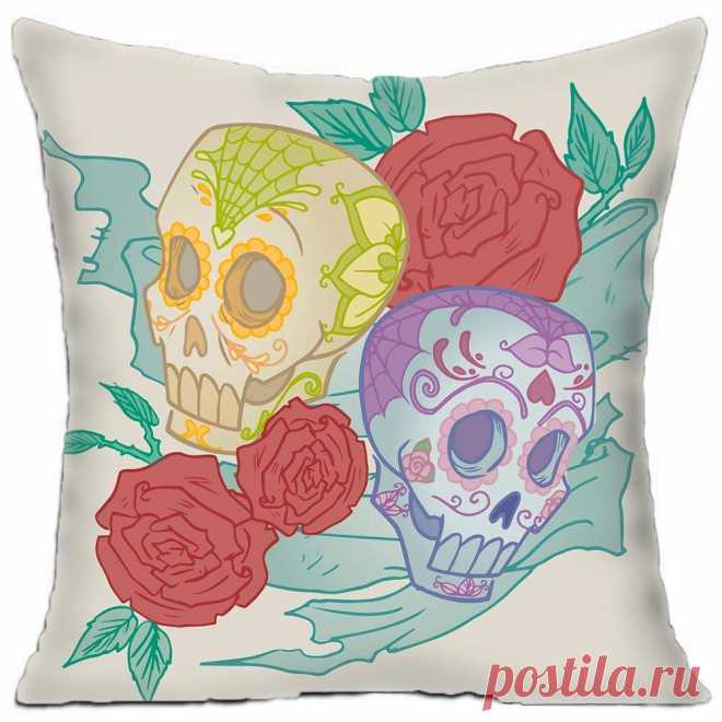 Amazon.com: Kichtime Custom Design Photo pillow,Text Outdoor/Indoor Throw Pillowcase, Two sugar skulls,WeddingThrowing Pillow,Birthday Present,Memorial Gift: Home & Kitchen