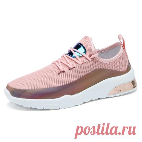 Women Casual Comfy Round Toe Lace Up Platform Outdoor Sneakers - US$35.99