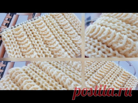 Новый эффектный узор спицами