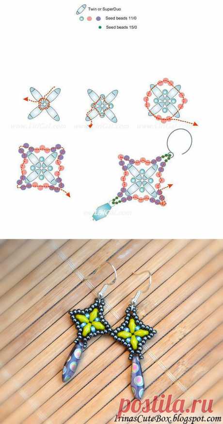 Яркие серьги своими руками