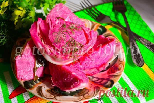Капуста со свеклой крупными кусками быстрого приготовления