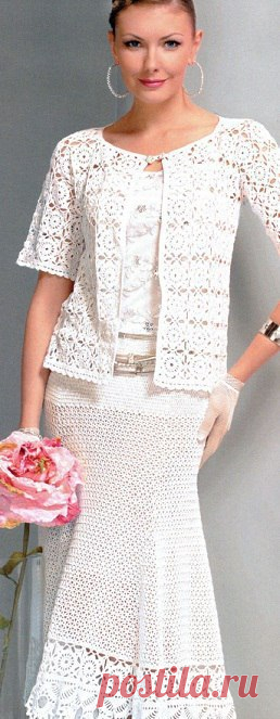 Вязание-крючок Костюмы и юбки+брюки >Костюм