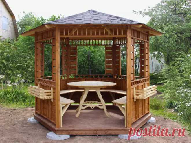 Красивые беседки из архангельской древесины под ключ