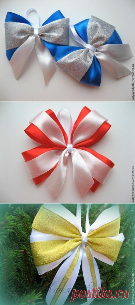 Из атласных лент можно сделать отличные банты