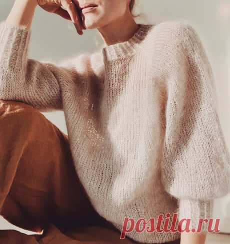 Вязаный пуловер из мохера Sweater No 1 - Вяжи.ру