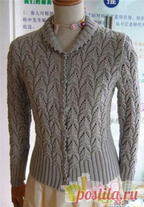 Серый жакет по схемам- японские ажуры - Вязание - Страна Мам