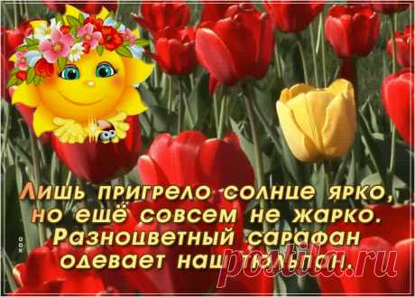Картинка с тюльпанами со стихами