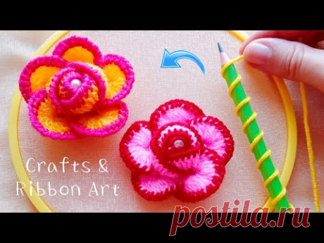 Самая Красивая 3d Роза !! Я Сделала ее с помощью Карандаша - Супер Простой Трюк сможет Каждый!