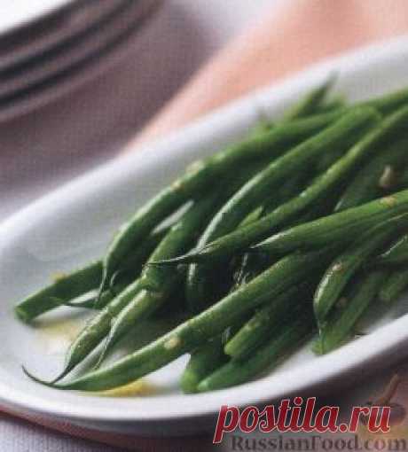 Рецепт: Жареная стручковая фасоль с чесноком на RussianFood.com