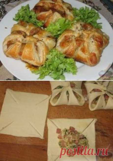 Слойки с ветчиной и сулугуни - Лучшие кулинарные рецепты интернета