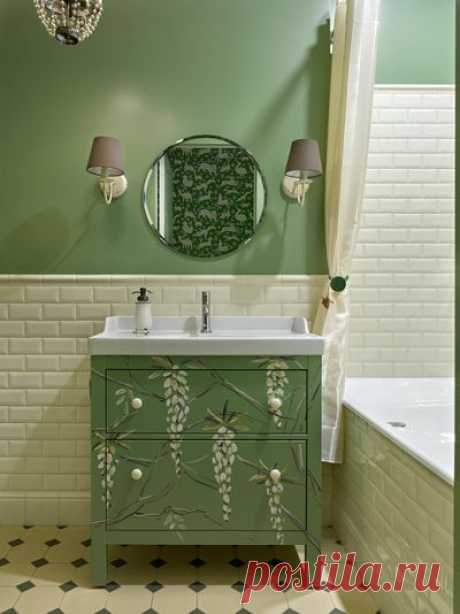 Houzz тур: Таунхаус с зелёными стенами и второй кухней