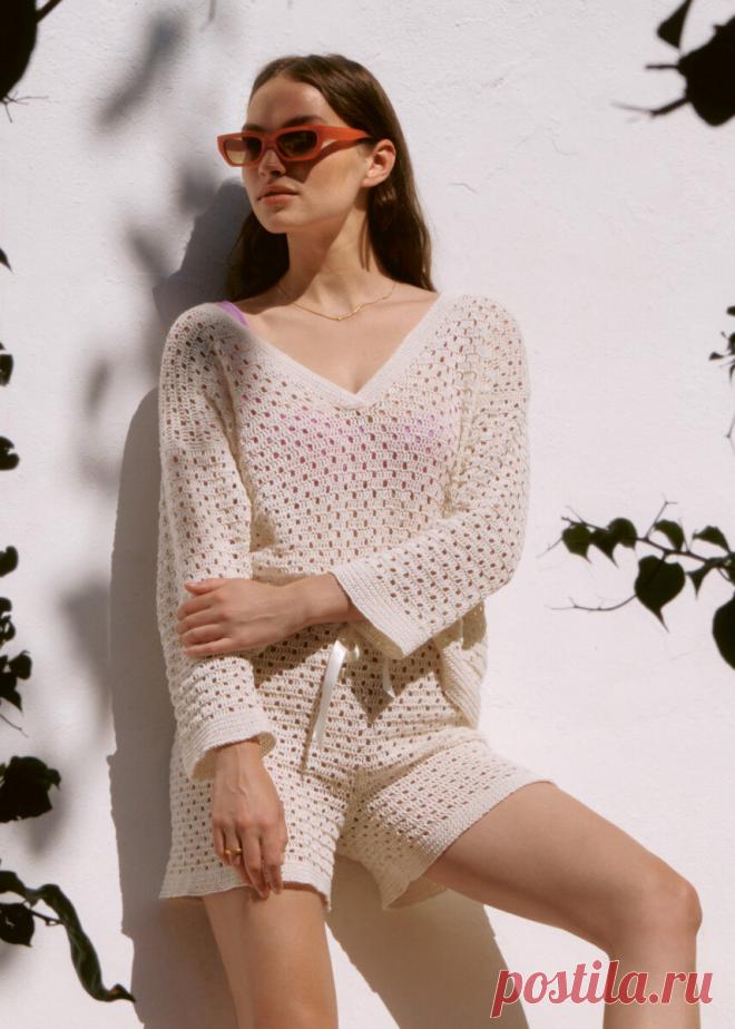 Обзор нового журнала Lana Grossa Linea Pura 16. Показываем вязаные топы, майки, туники, пуловеры из журнала | Магазин пряжи и товаров для вязания Pryazha.su | Дзен