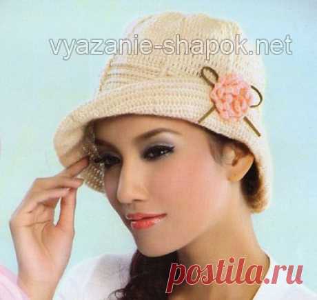 Шляпа крючком с маленькими полями | ВЯЗАНИЕ ШАПОК: женские шапки спицами и крючком, мужские и детские шапки, вязаные сумки