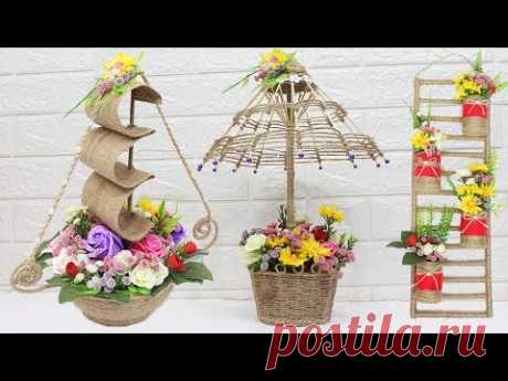5 Jute craft ideas | Home decorating ideas handmade | #6