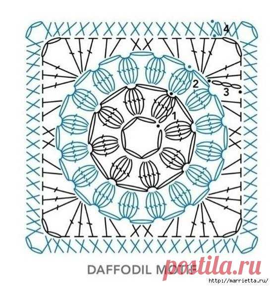 Милые цветочные мотивы крючком