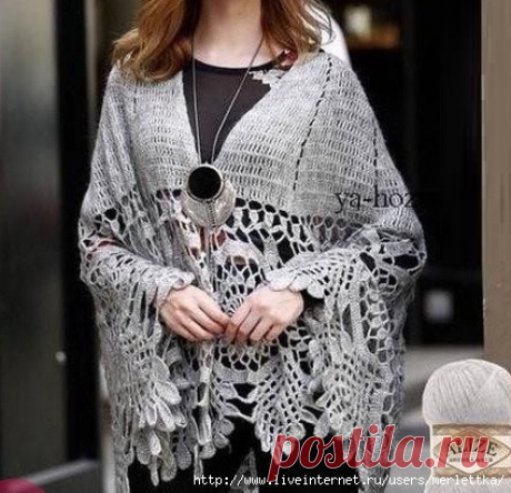Очень красивая шаль крючком ... по материалам журнала Дуплет и Lets Knit