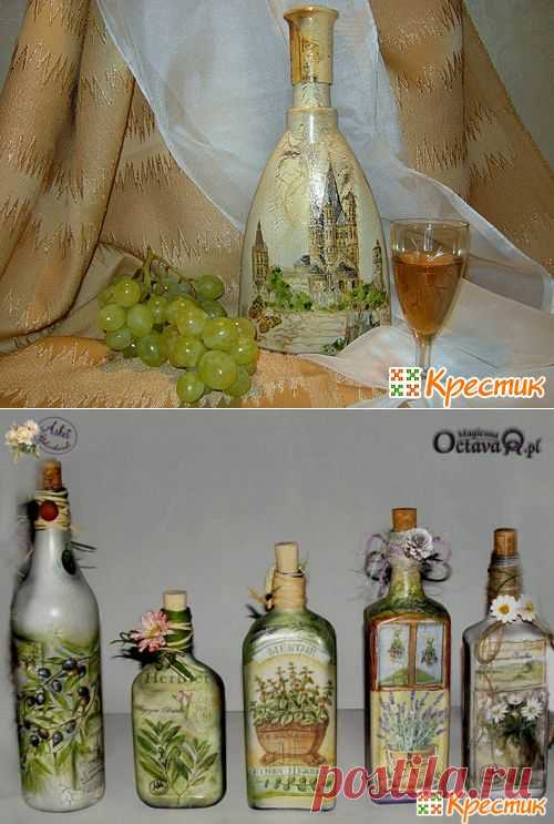 Декупаж бутылок: мастер класс от А до Я
