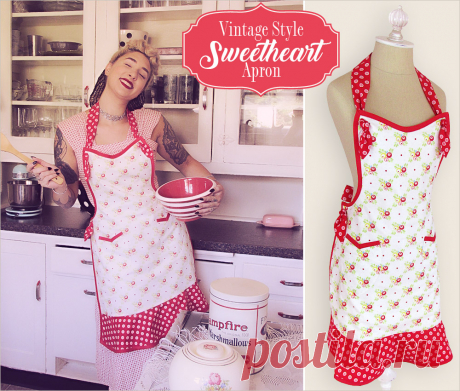 Двусторонний фартук в форме сердца - Sew4Home
