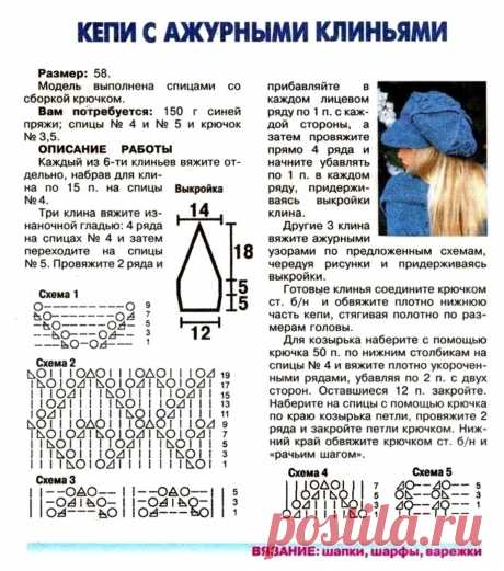 Кепи с ажурными клиньями