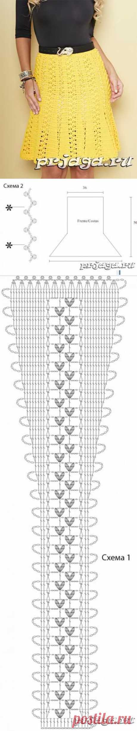 Юбка клеш крючком