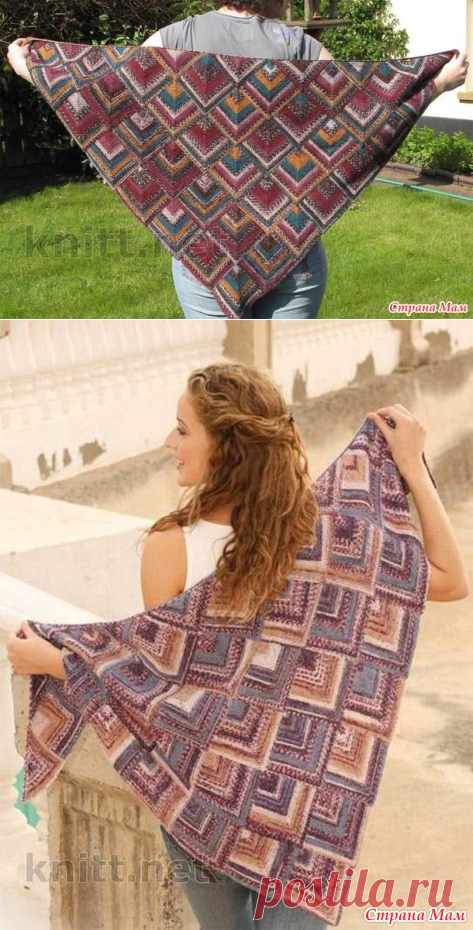 * Шаль из квадратов “Домино” - Жаккард - Страна Мам
