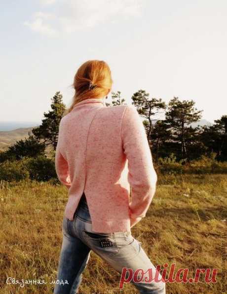 Купить Вязаный пуловер &quot;Клубничный зефир&quot; - бледно-розовый, однотонный, пуловер, пуловер вязаный