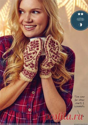 КРАСИВЫЕ ВАРЕЖКИ С ЖАККАРДОМ