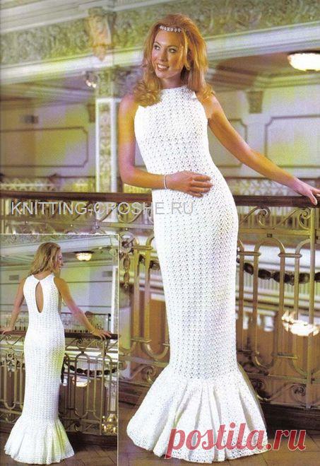 Ажурный узор крючком (видео) для вязаного свадебного платья