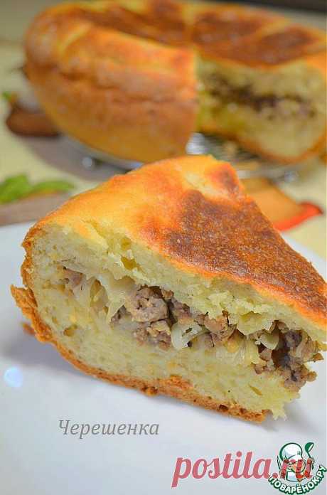 Творожный пирог с мясом и капустой в мультиварке - кулинарный рецепт