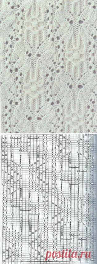 Узор "Бабочка" спицами | Золотые Руки