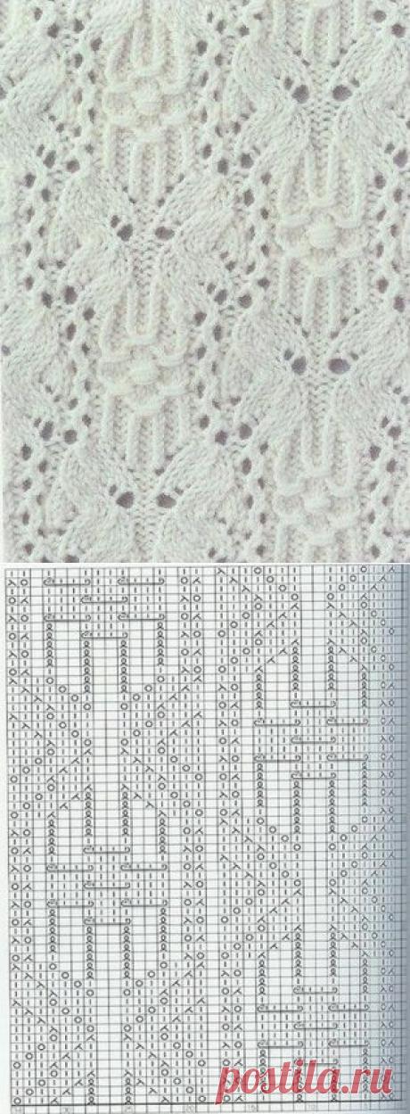 Узор &quot;Бабочка&quot; спицами | Золотые Руки