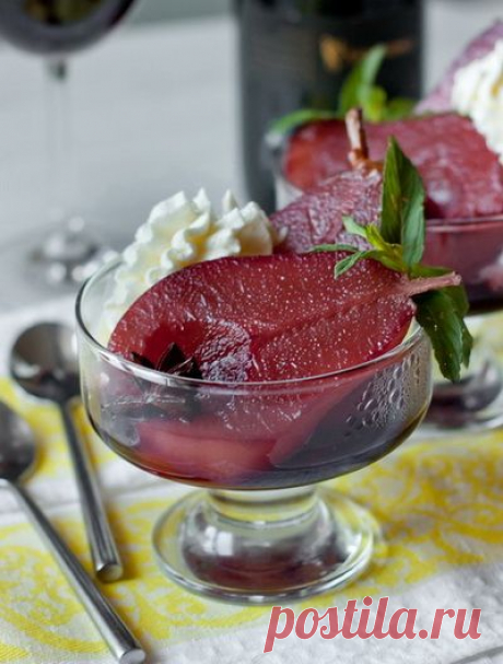 Рецепт груш в красном вине с пряностями