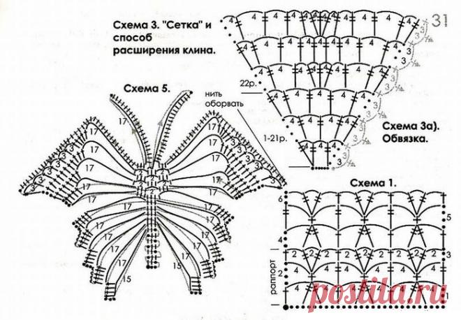 Мотив нежные бабочки. Схема