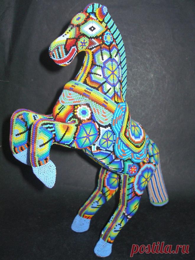 Большой Уичоль Дерево Лошадь - Латинский - Мексиканская народного искусства Ремесло