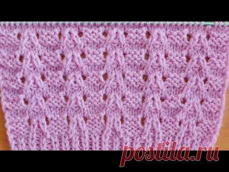 Замечательный ажурный узор спицами для джемпера, кофточки, свитера.