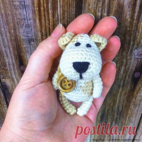 Собачка Пуговка. Авторская игрушка Маруси Геращенко