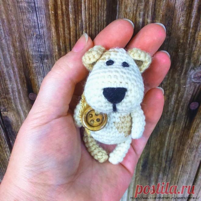 Собачка Пуговка. Авторская игрушка Маруси Геращенко