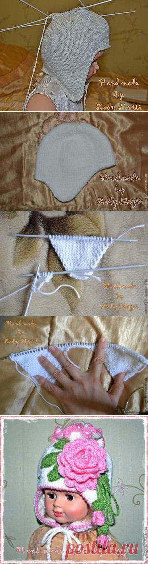 Двойная шапочка с ушками - Ярмарка Мастеров - ручная работа, handmade