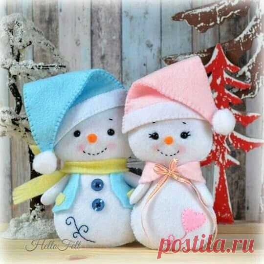 Снеговички из фетра)))