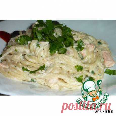 Паста со сливочным соусом и красной рыбой - кулинарный рецепт