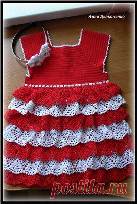 Красно-белое настроение ))) Платьице с воланами.