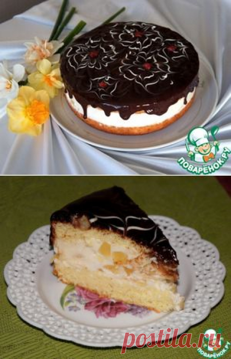 Простой торт с нежнейшим творожным кремом - кулинарный рецепт