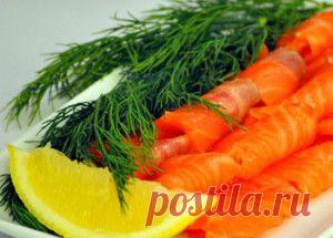 Соленая форель с укропом